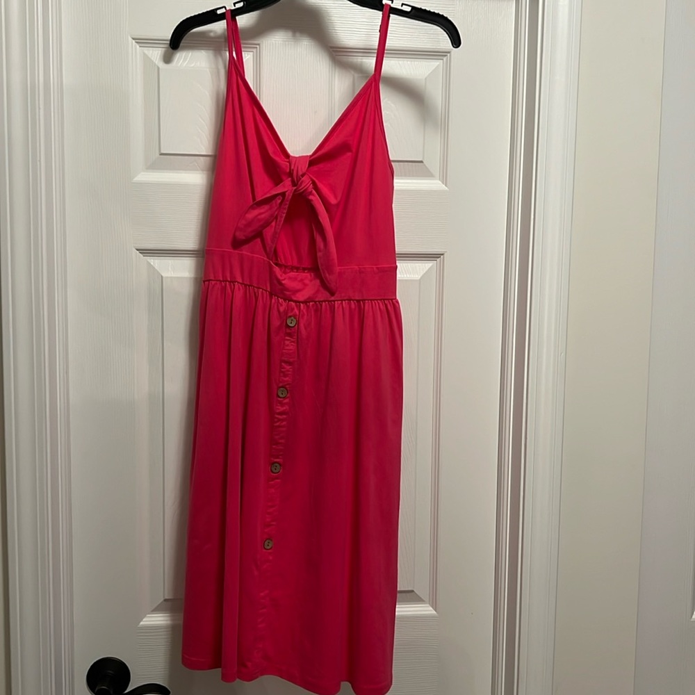 VOTEPRETTY Women’s 2023 V- Neck Tie Front Spaghetti Strap Dress